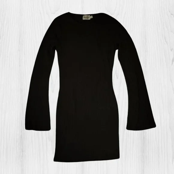 ASOS Black Flare Sleeve Mini Dress - Size: XS - Picture 3 of 5